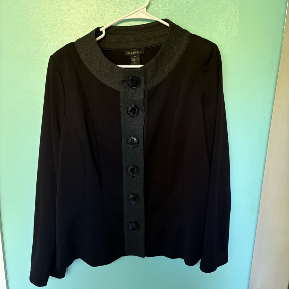 Lane Bryant Charcoal and Black Knit Top